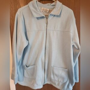 Blue Relaxed Fit Zip-Up Jacket
